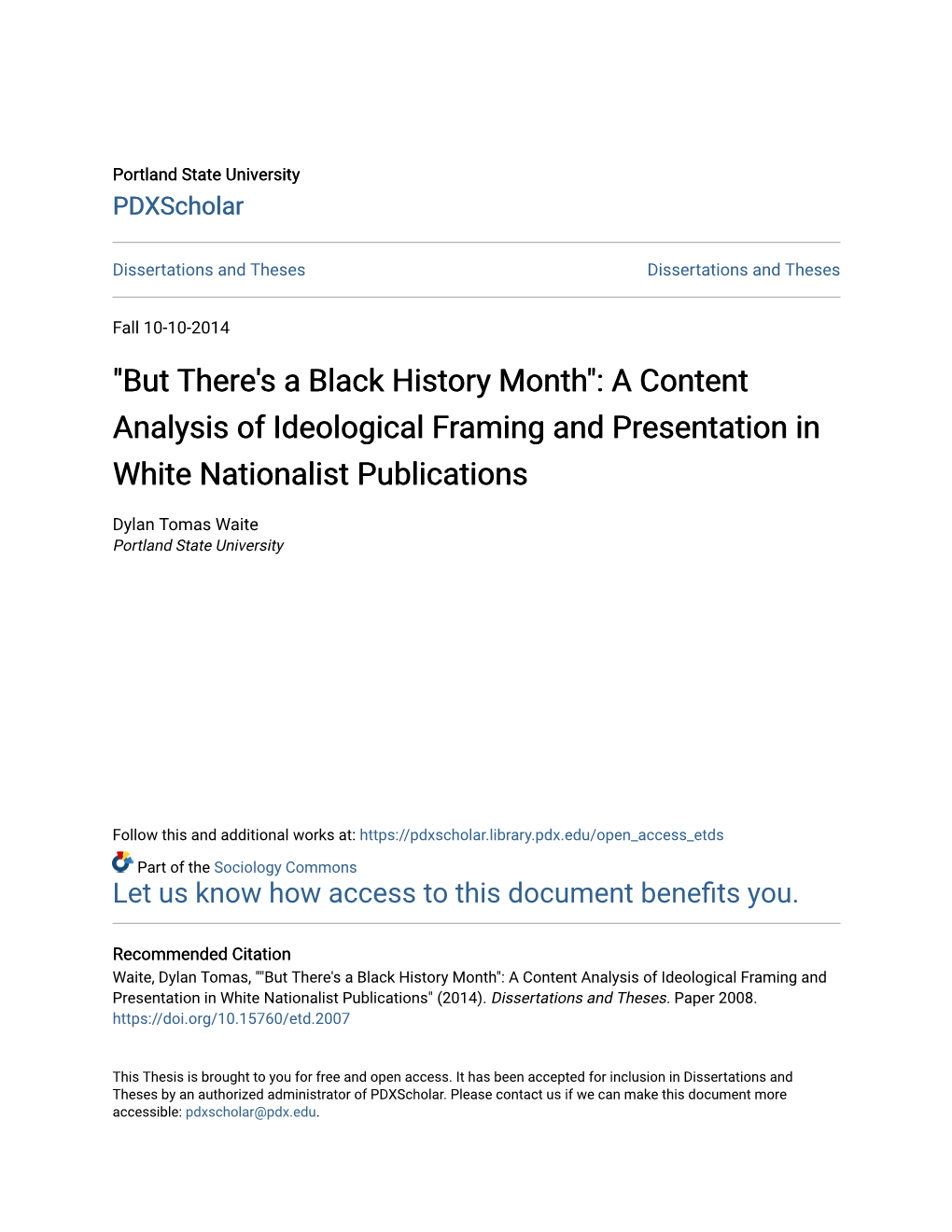 "But There's a Black History Month": a Content Analysis of Ideological Framing and Presentation in White Nationalist Publications