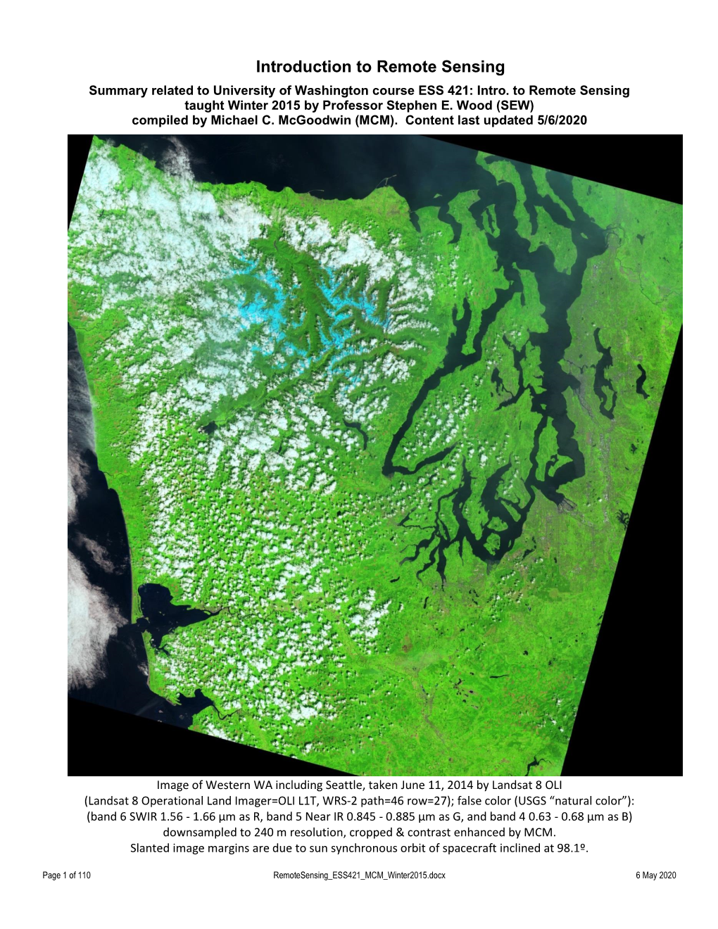Remote Sensing of Environments, 2015 (PDF)