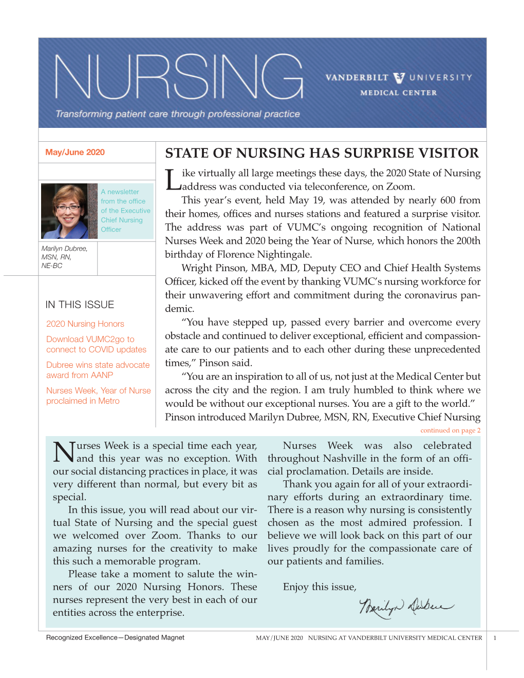 Access This Edition of VUMC Nursing News