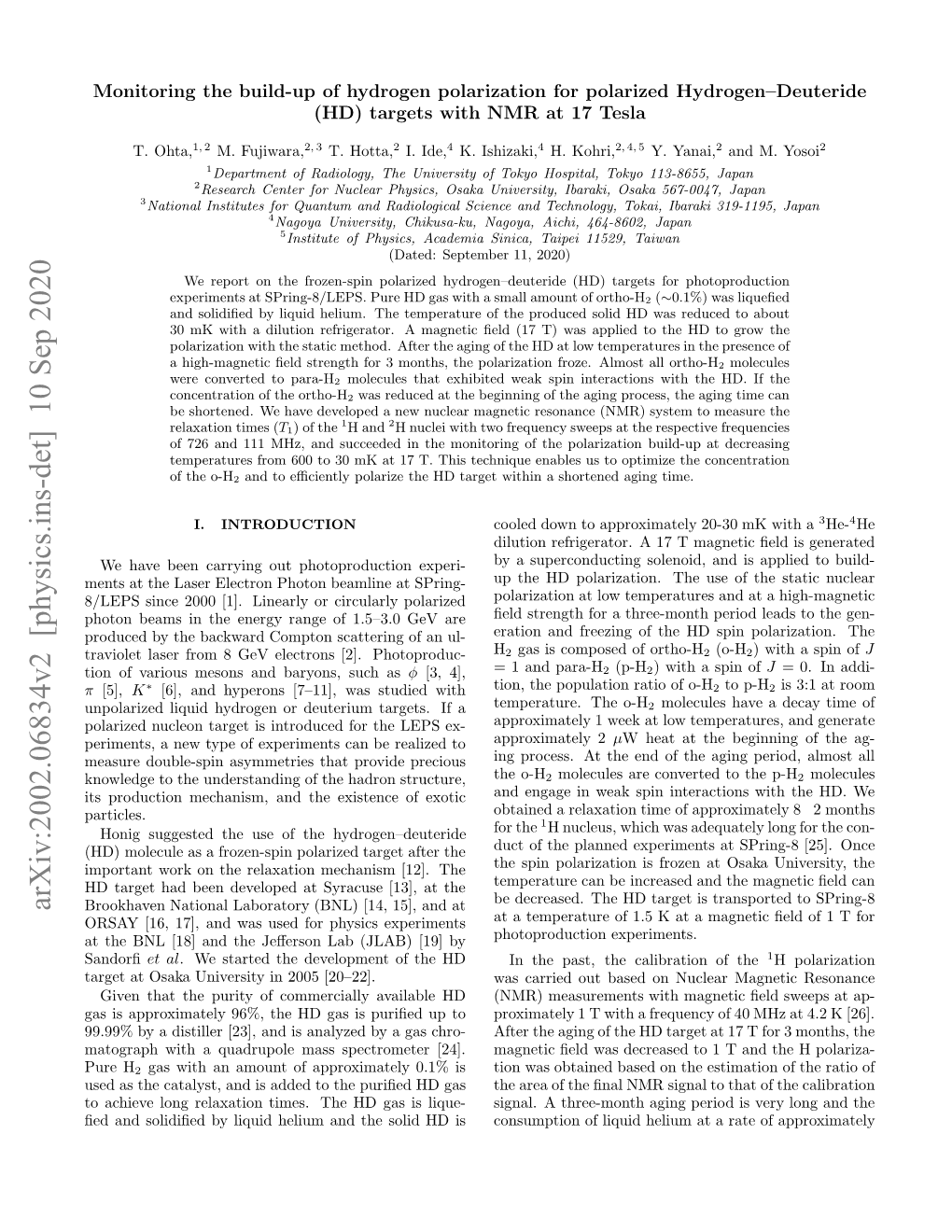 Monitoring the Build-Up of Hydrogen Polarization for Polarized Hydrogen