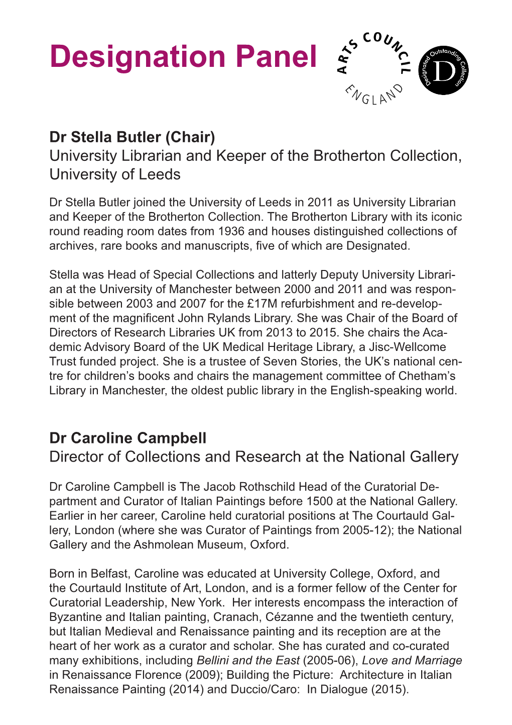 Dr Caroline Campbell Director of Collections and Research at the National Gallery