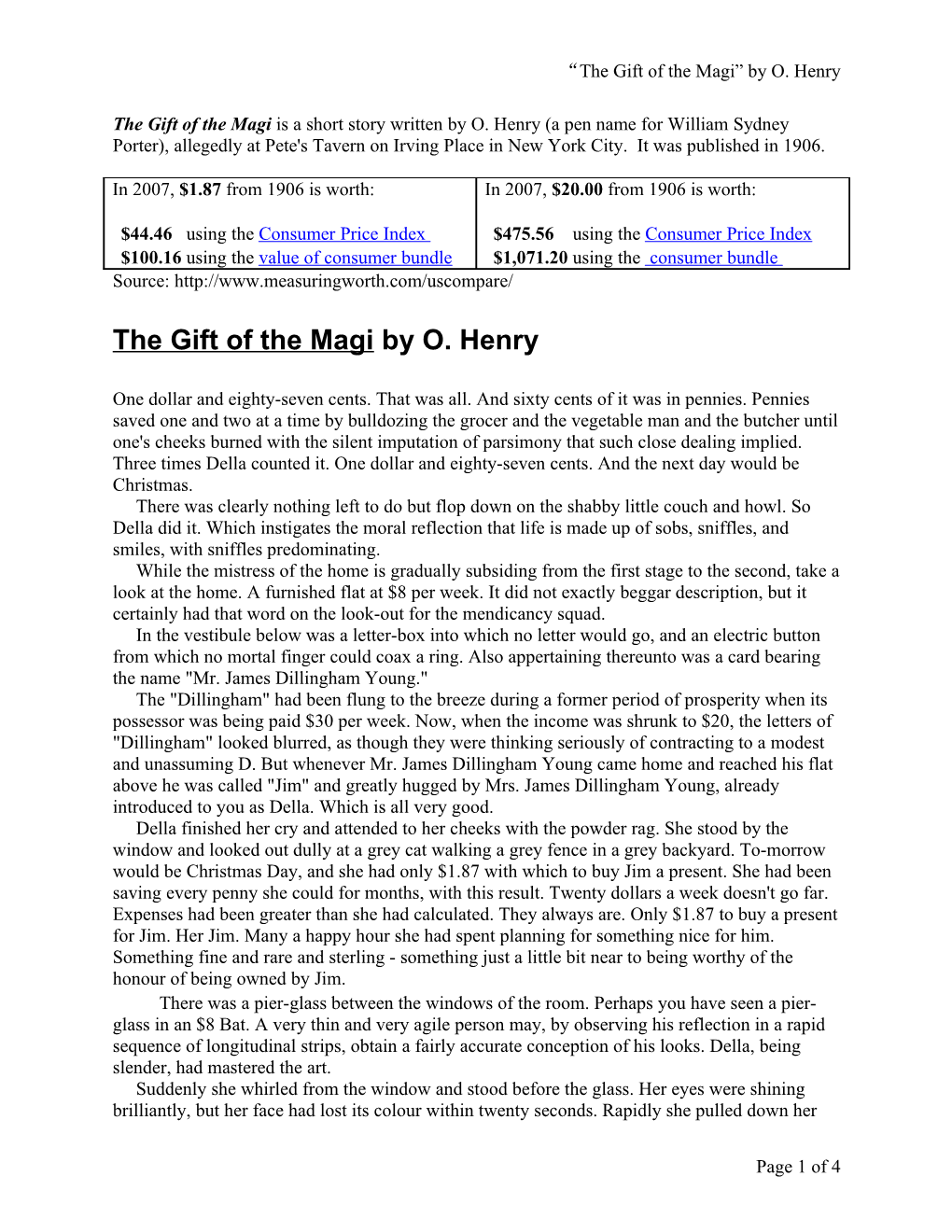 The Gift of the Magi by O s1