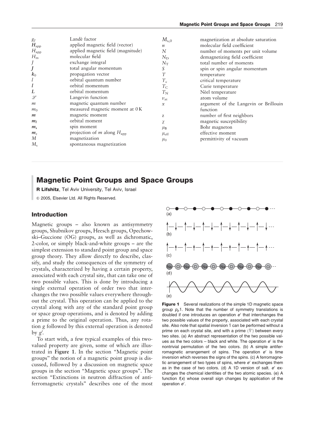 Magnetic Point Groups and Space Groups 219