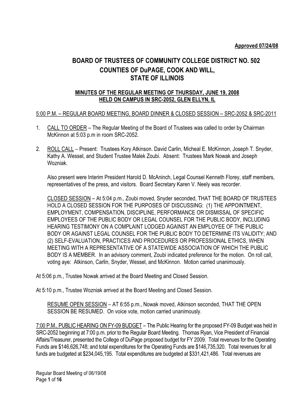 Board of Trustees of Community College District No