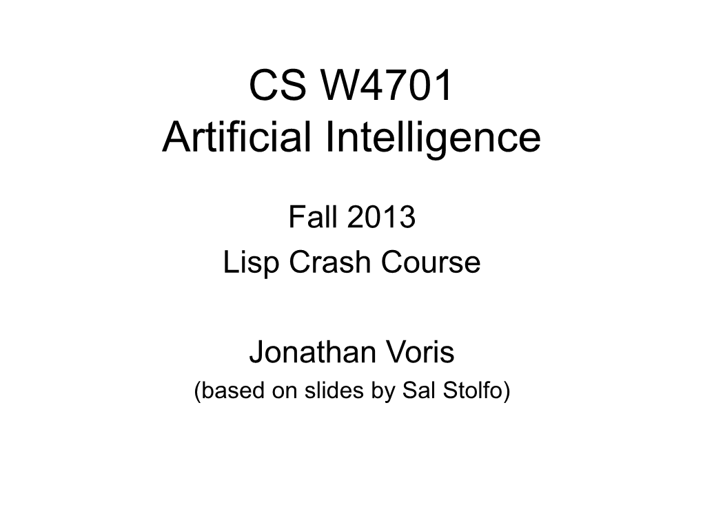 Lisp Crash Course