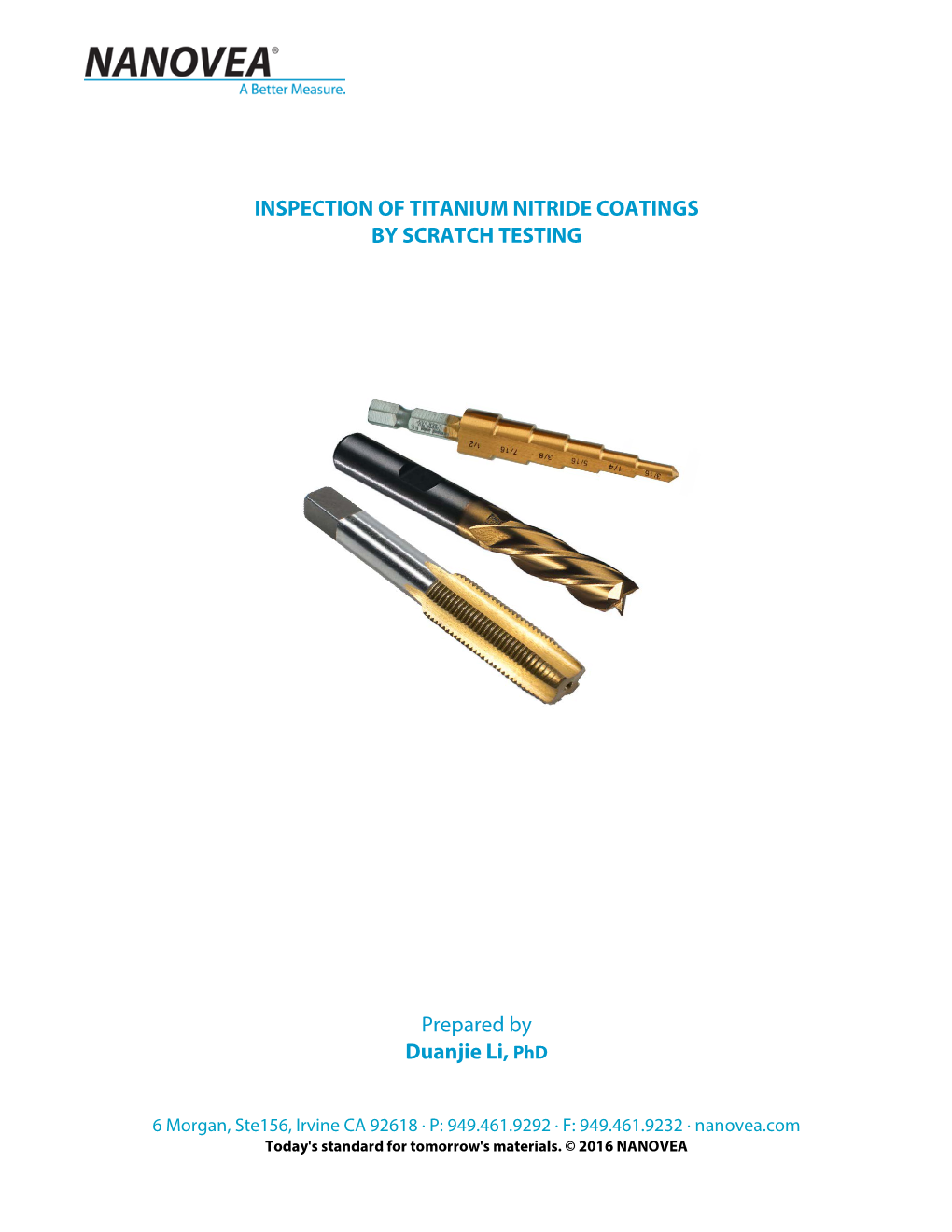 Inspection of Titanium Nitride Coatings by Scratch Testing