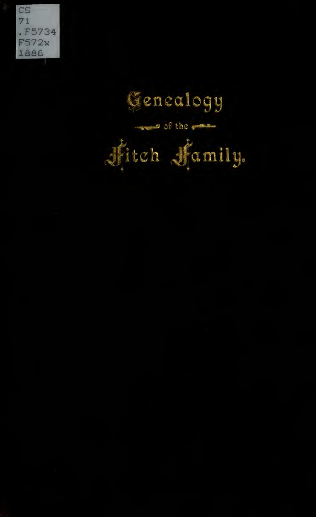 Genealogy of the Fitch Family in North America