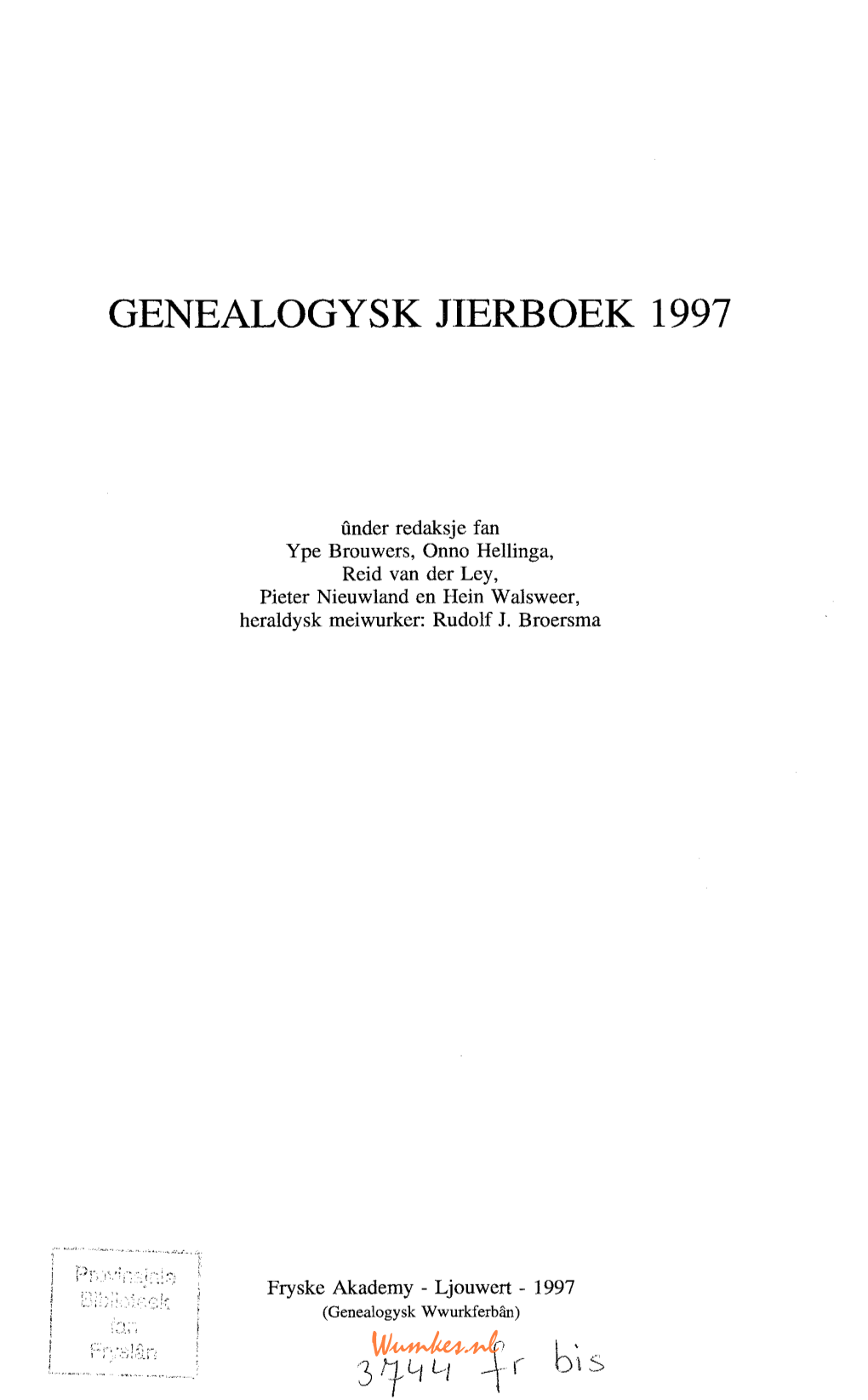 Genealogysk Jierboek 1997