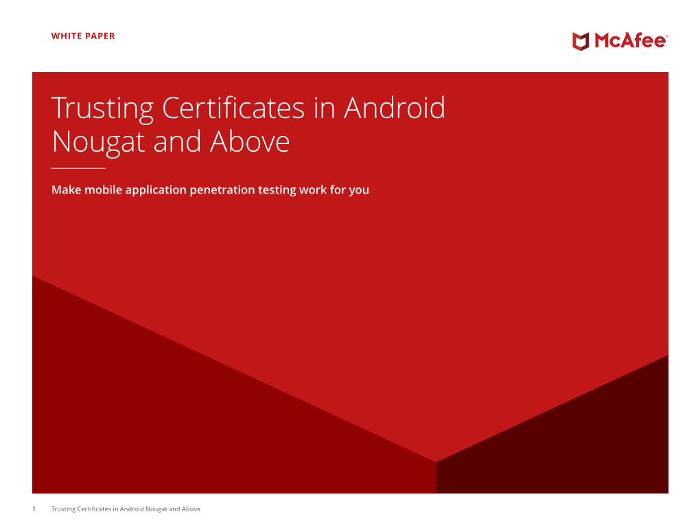 Trusting Certificates in Android Nougat and Above