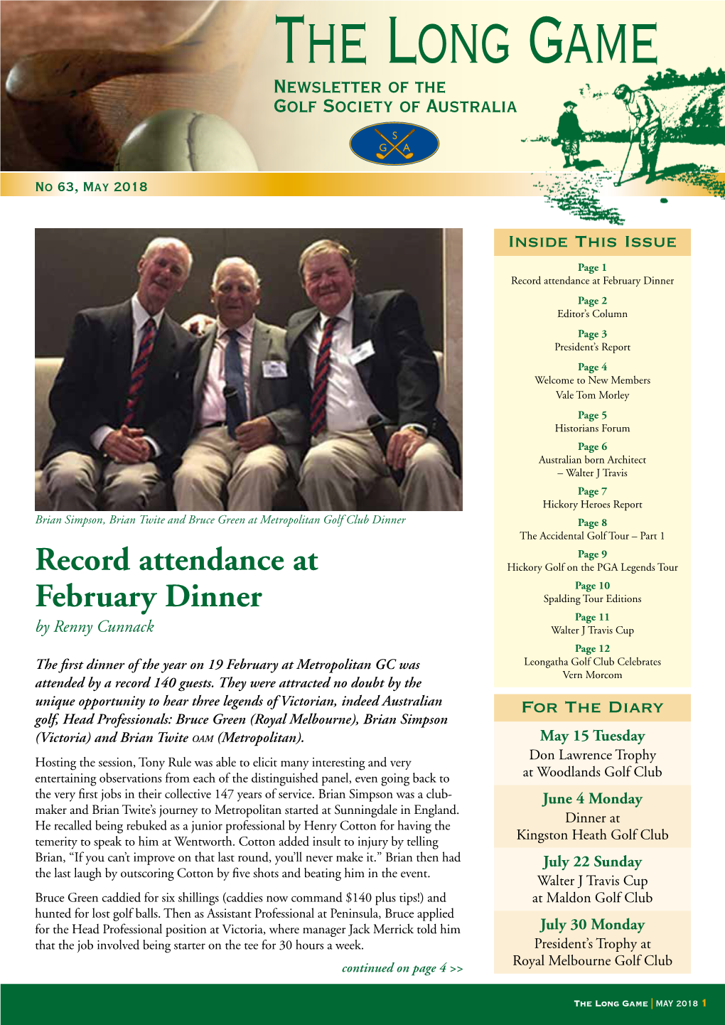 Record Attendance at February Dinner