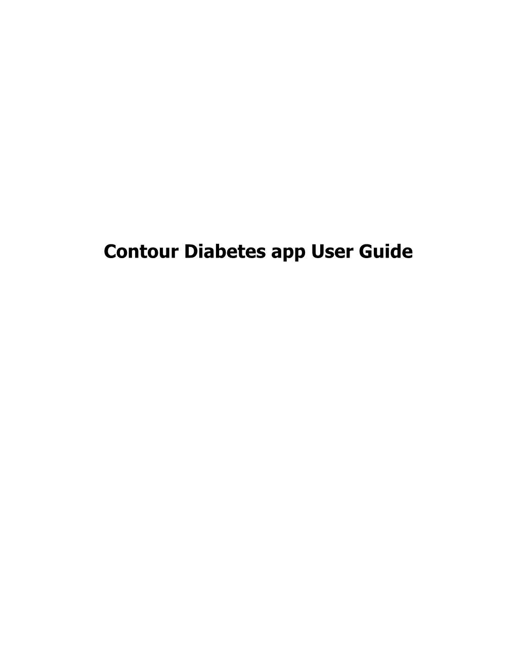 Contour Diabetes App User Guide