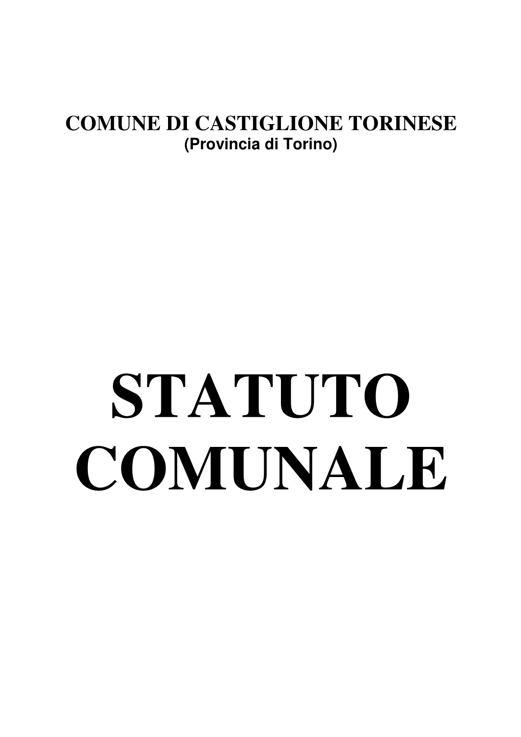 COMUNE DI CASTIGLIONE TORINESE (Provincia Di Torino)