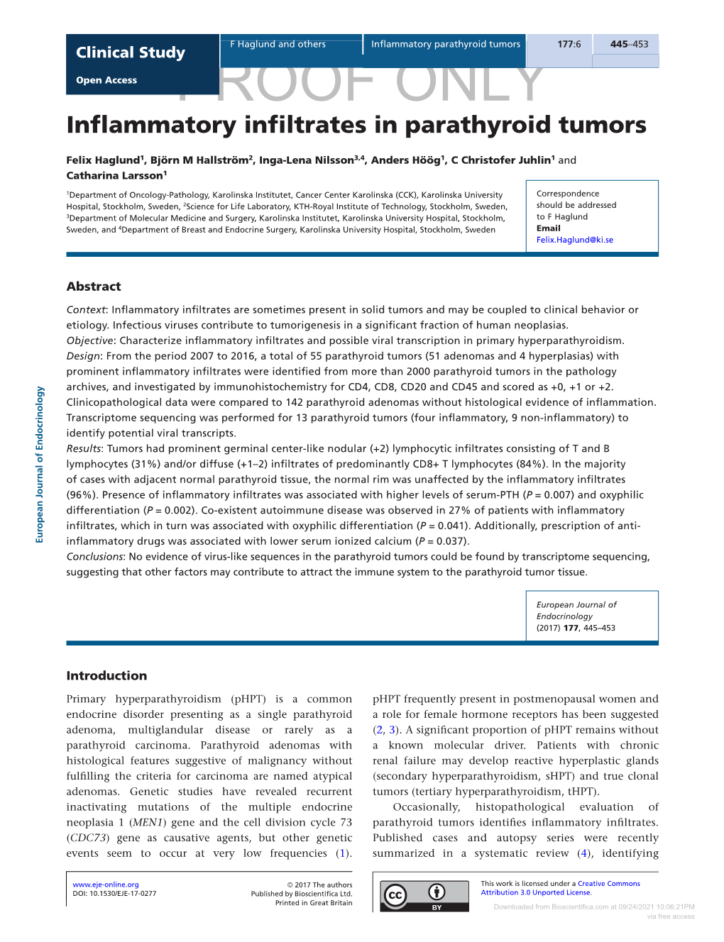 Downloaded from Bioscientifica.Com at 09/24/2021 10:06:21PM Via Free Access