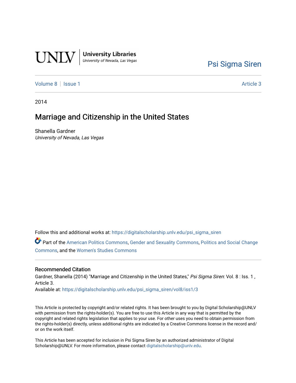 Marriage and Citizenship in the United States