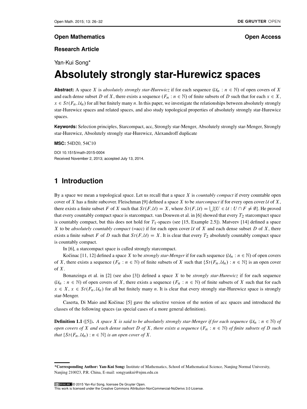 Absolutely Strongly Star-Hurewicz Spaces