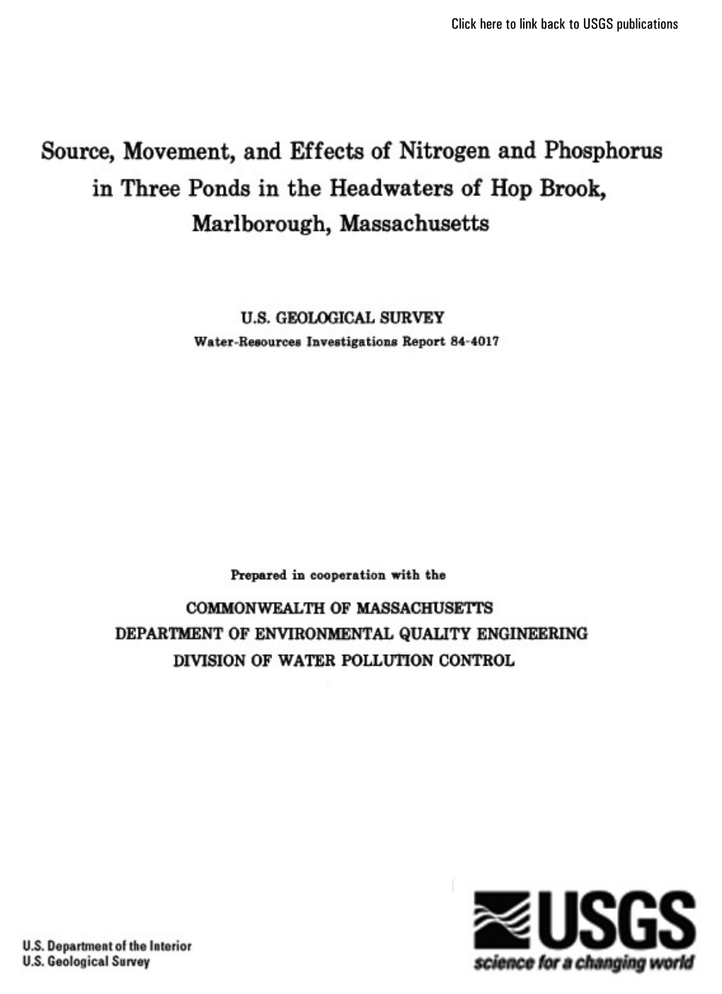 To Link Back to USGS Publications