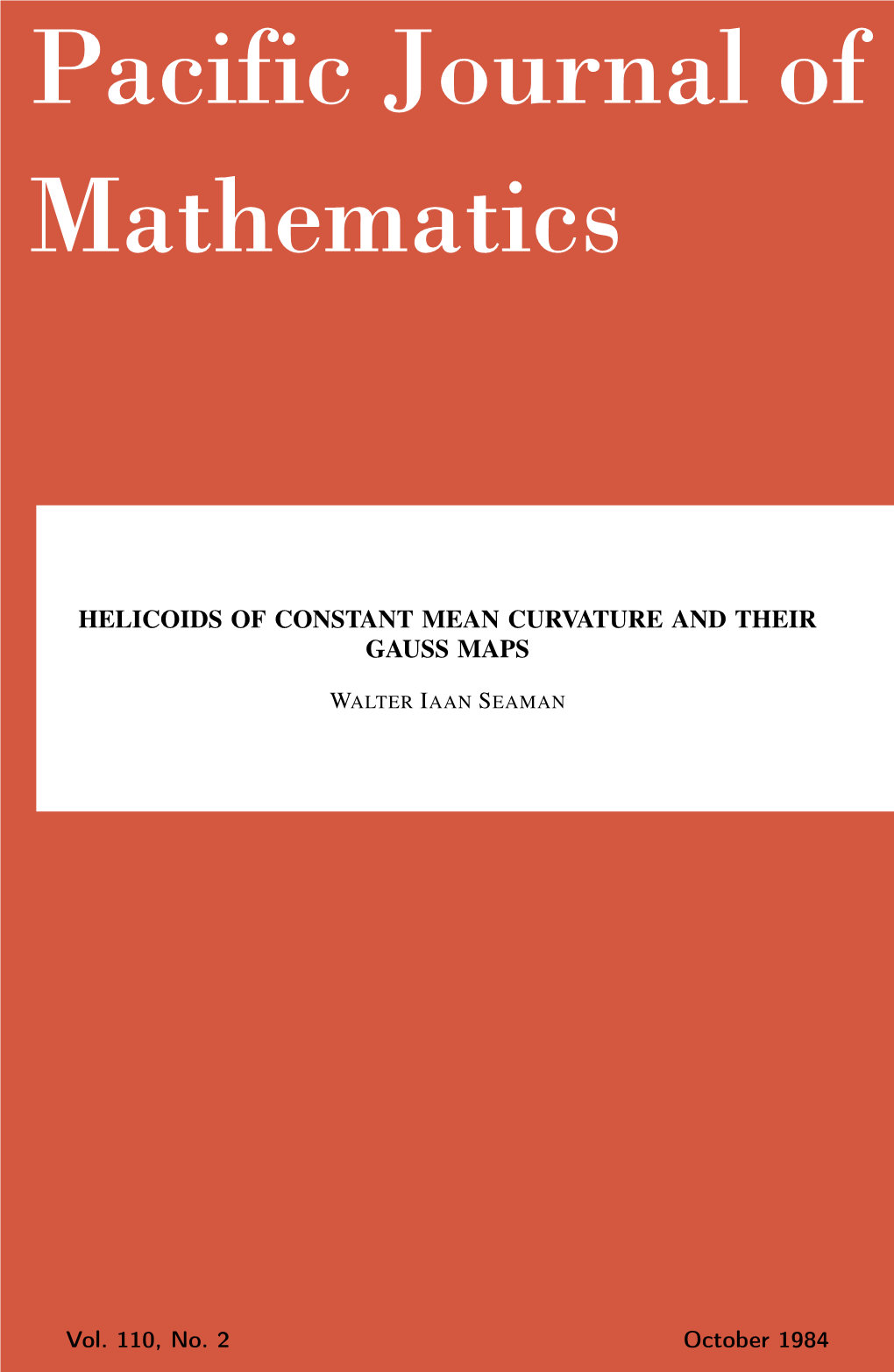 Helicoids of Constant Mean Curvature and Their Gauss Maps