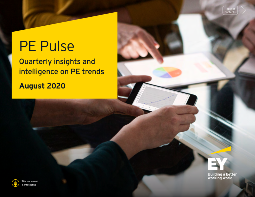 PE Pulse Quarterly Insights and Intelligence on PE Trends August 2020