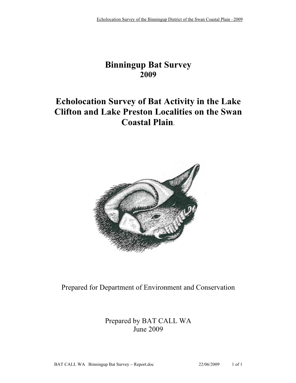 Binningup Bat Survey 2009