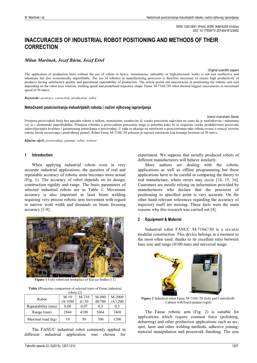Inaccuracies of Industrial Robot Positioning and Methods of Their Correction