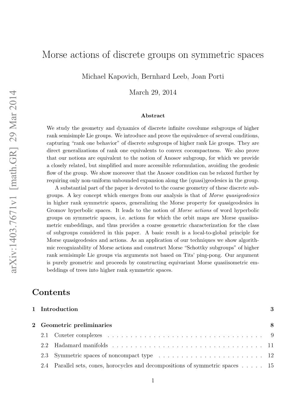 Morse Actions of Discrete Groups on Symmetric Spaces