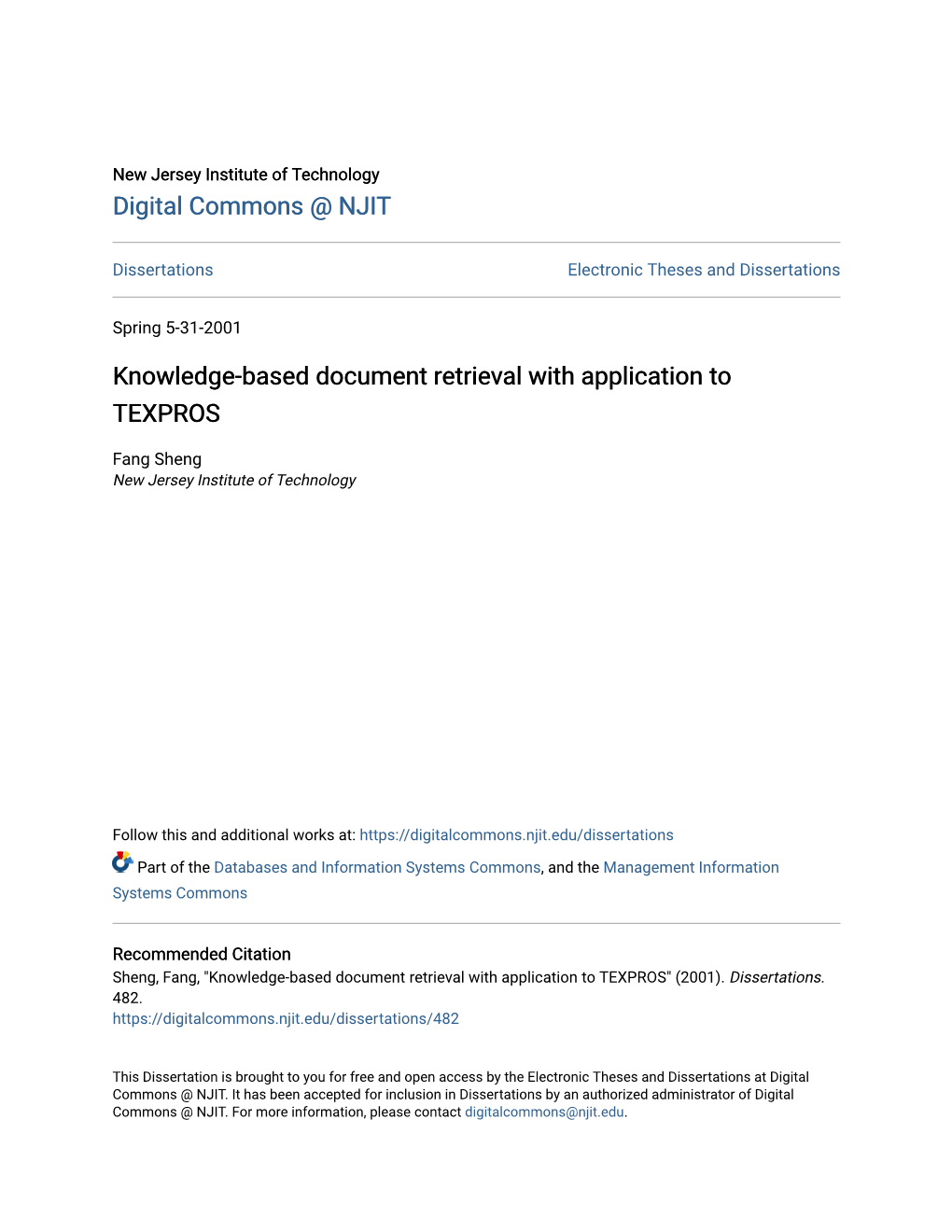 Knowledge-Based Document Retrieval with Application to TEXPROS