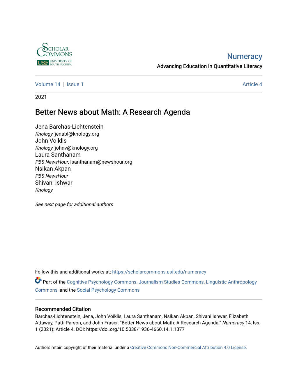 Better News About Math: a Research Agenda