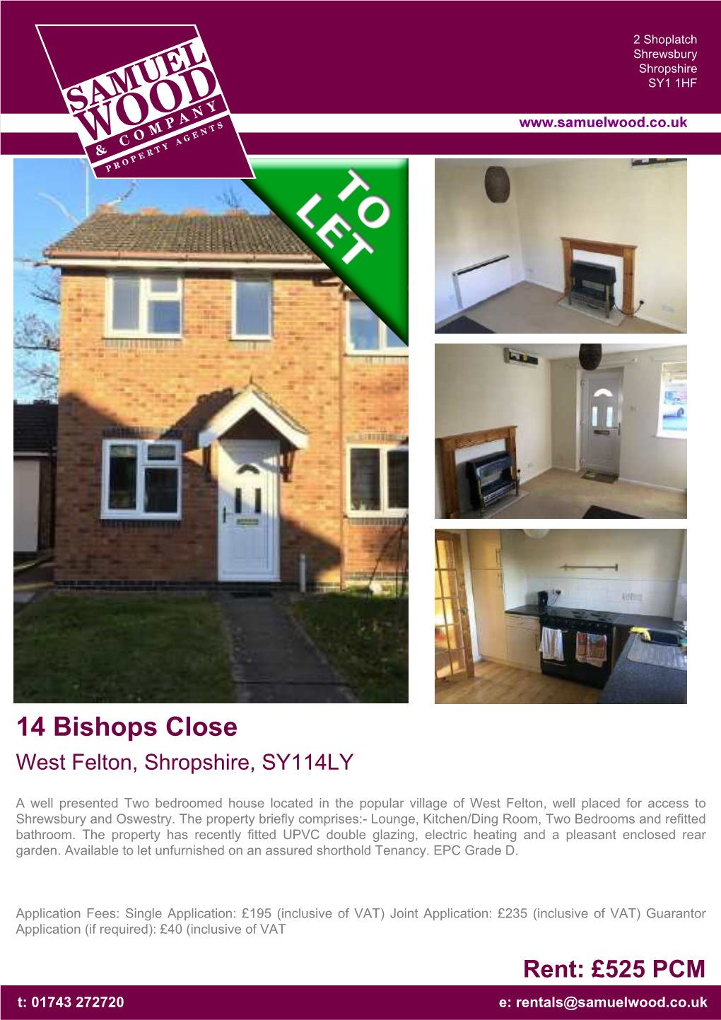 14 Bishops Close West Felton, Shropshire, SY114LY