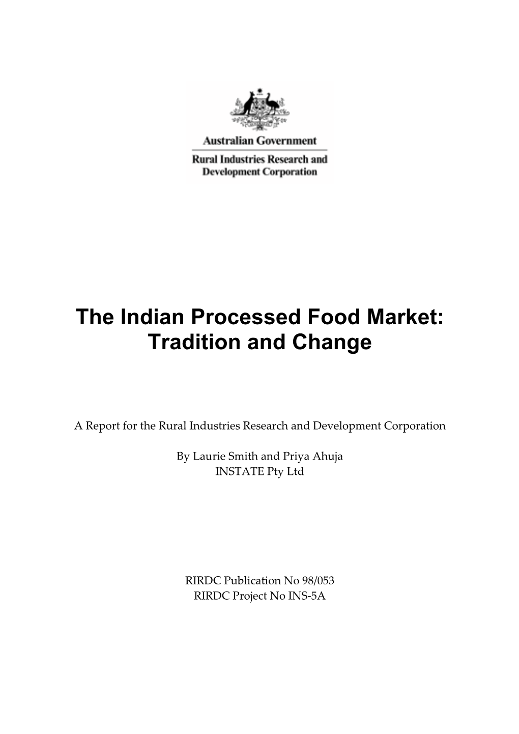 The Indian Processed Food Market: Tradition and Change