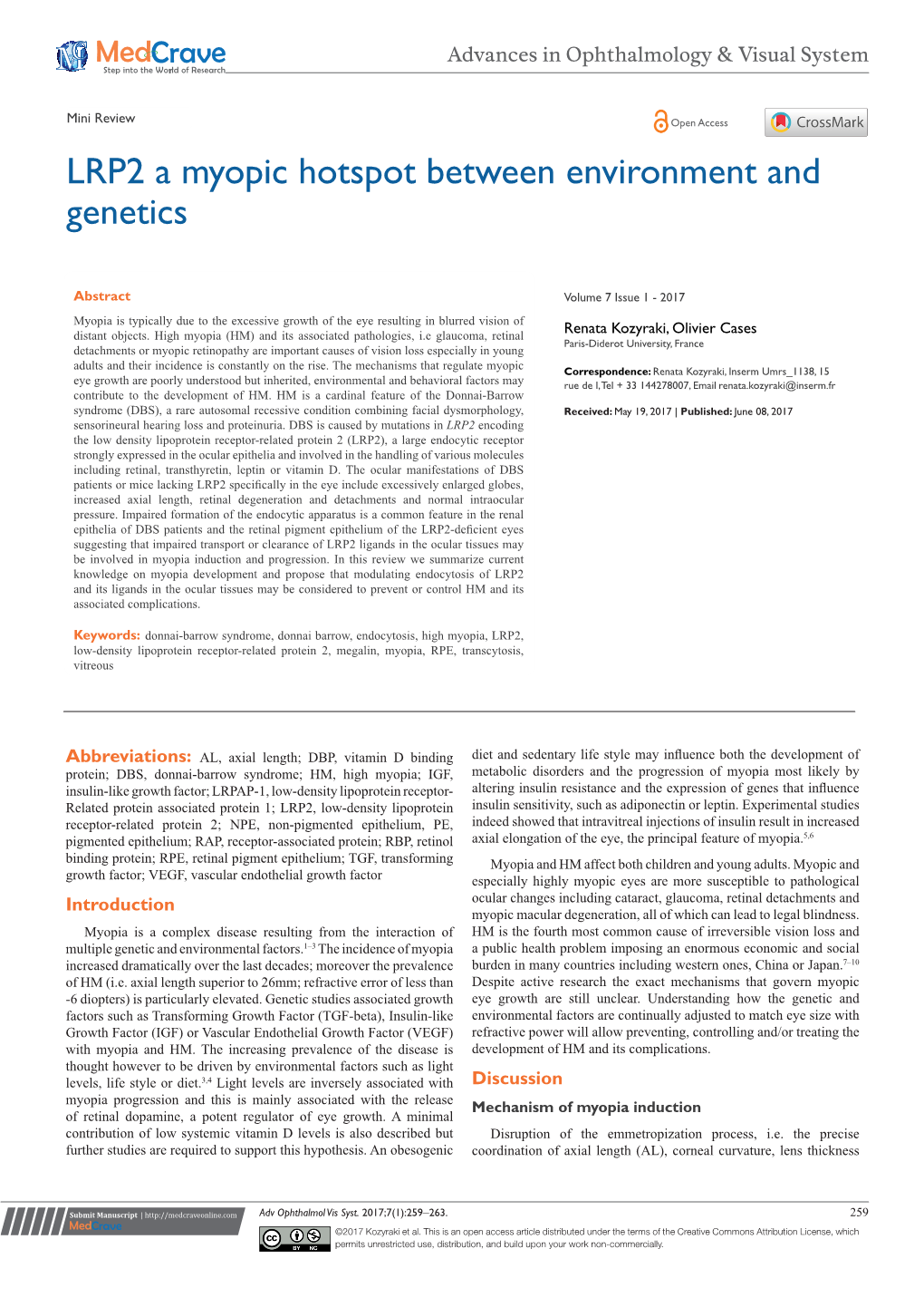 LRP2 a Myopic Hotspot Between Environment and Genetics