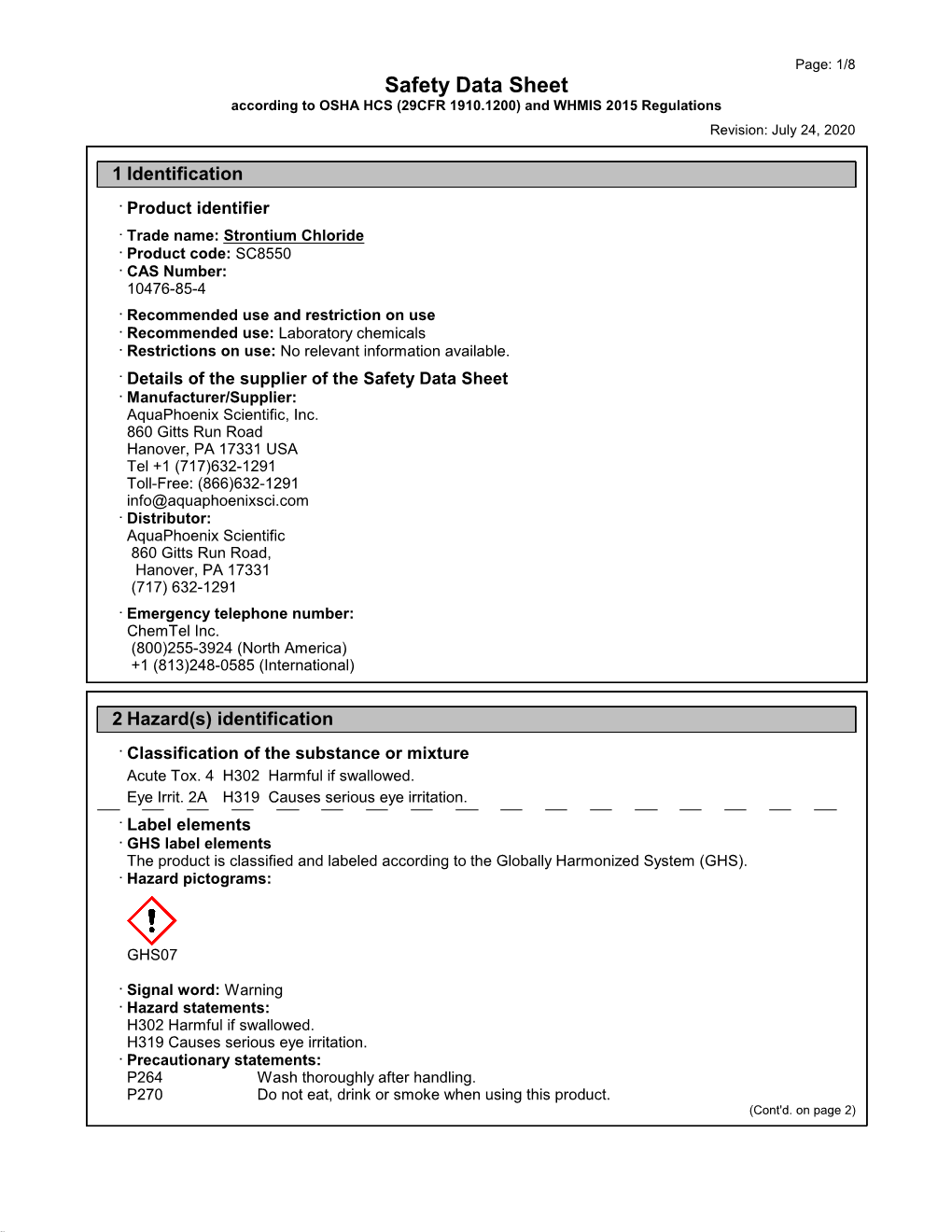 Strontium Chloride