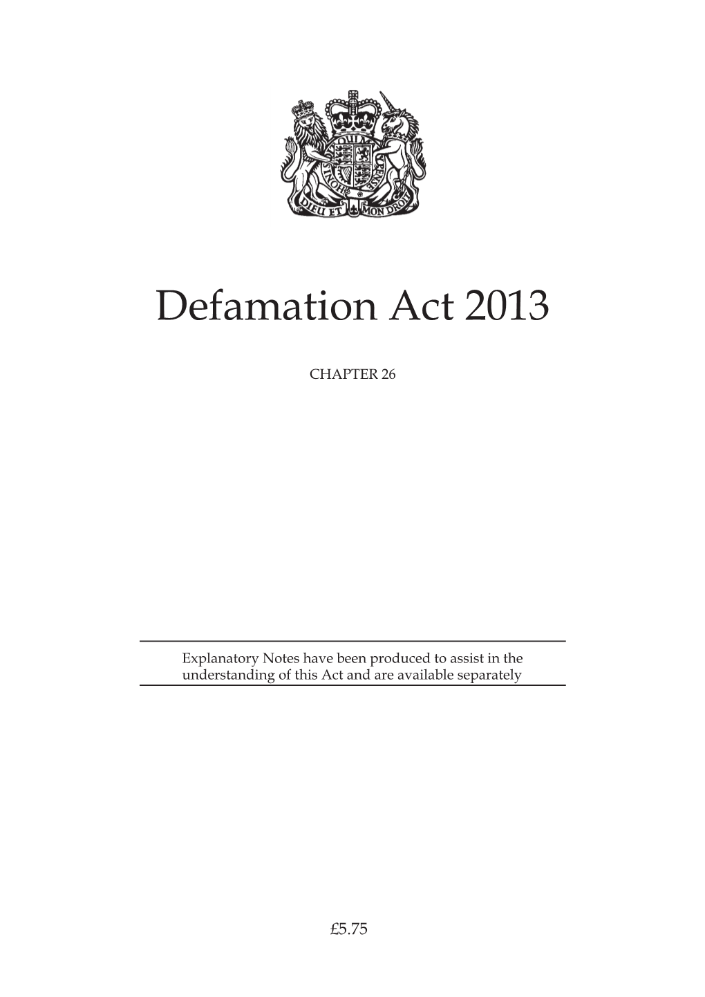 Defamation Act 2013