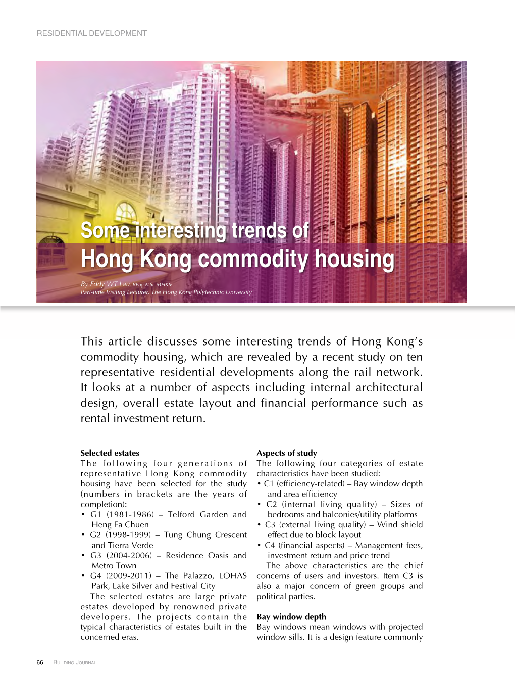 Some Interesting Trends of Hong Kong Commodity Housing