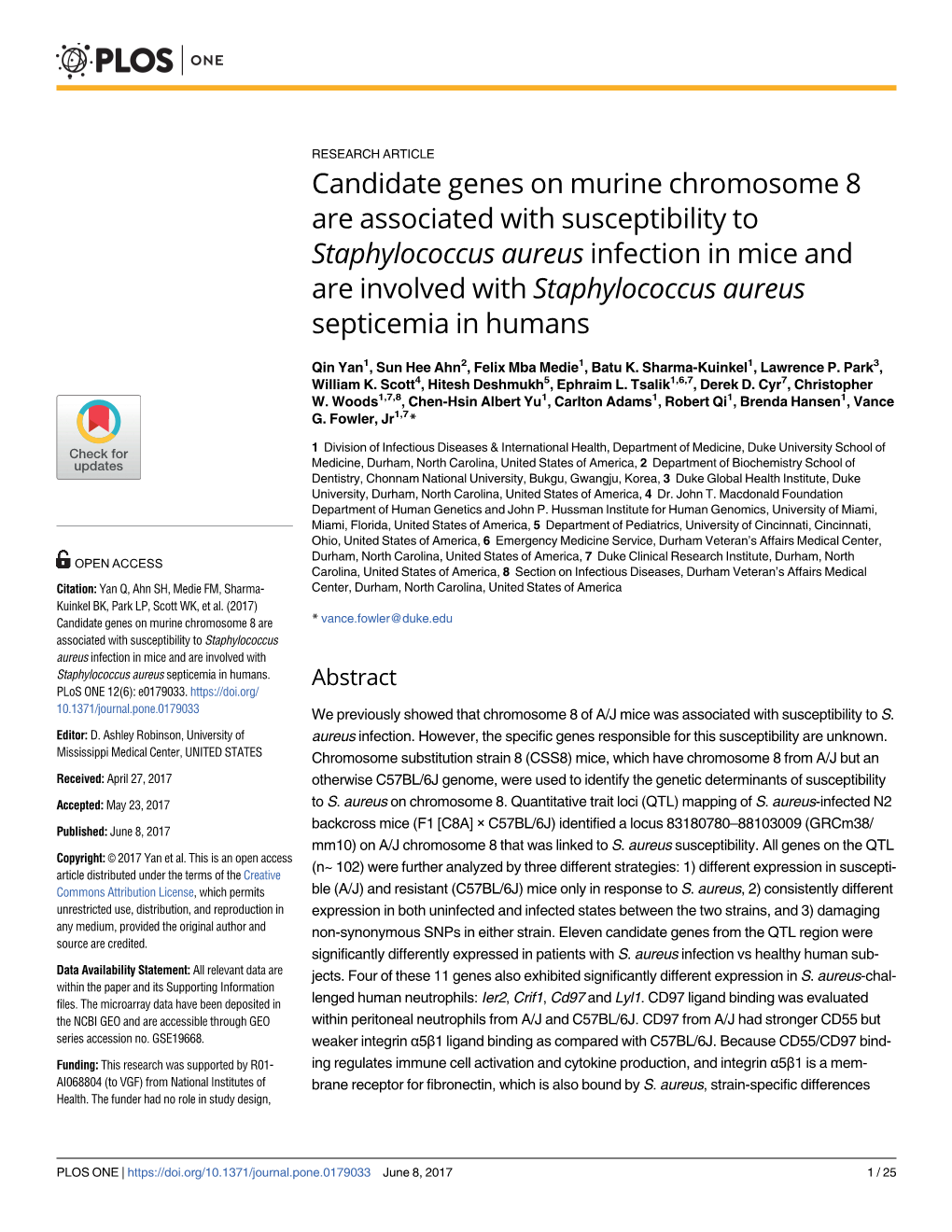 Candidate Genes on Murine Chromosome 8 Are Associated With