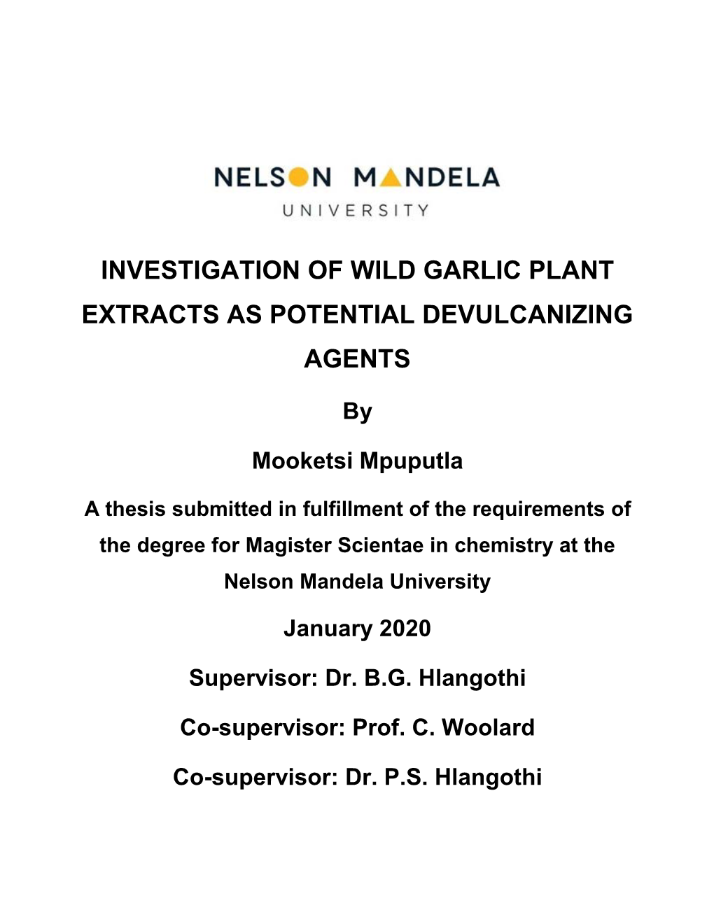 Investigation of Wild Garlic Plant Extracts As Potential Devulcanizing Agents