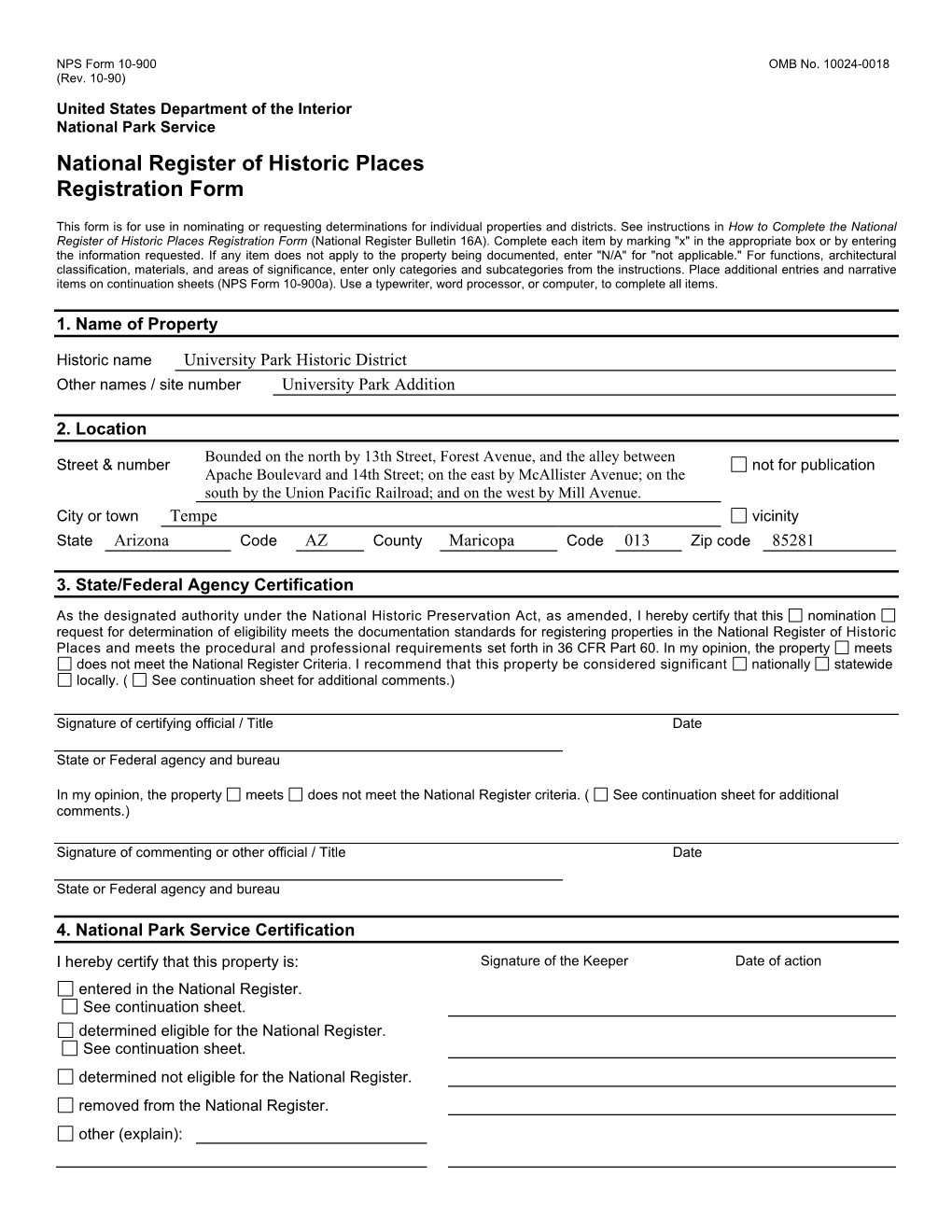 National Register of Historic Places Registration Form