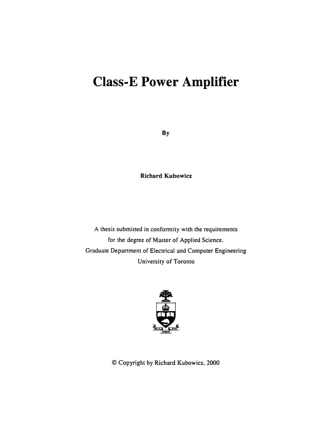 Class-E Power Amplifier