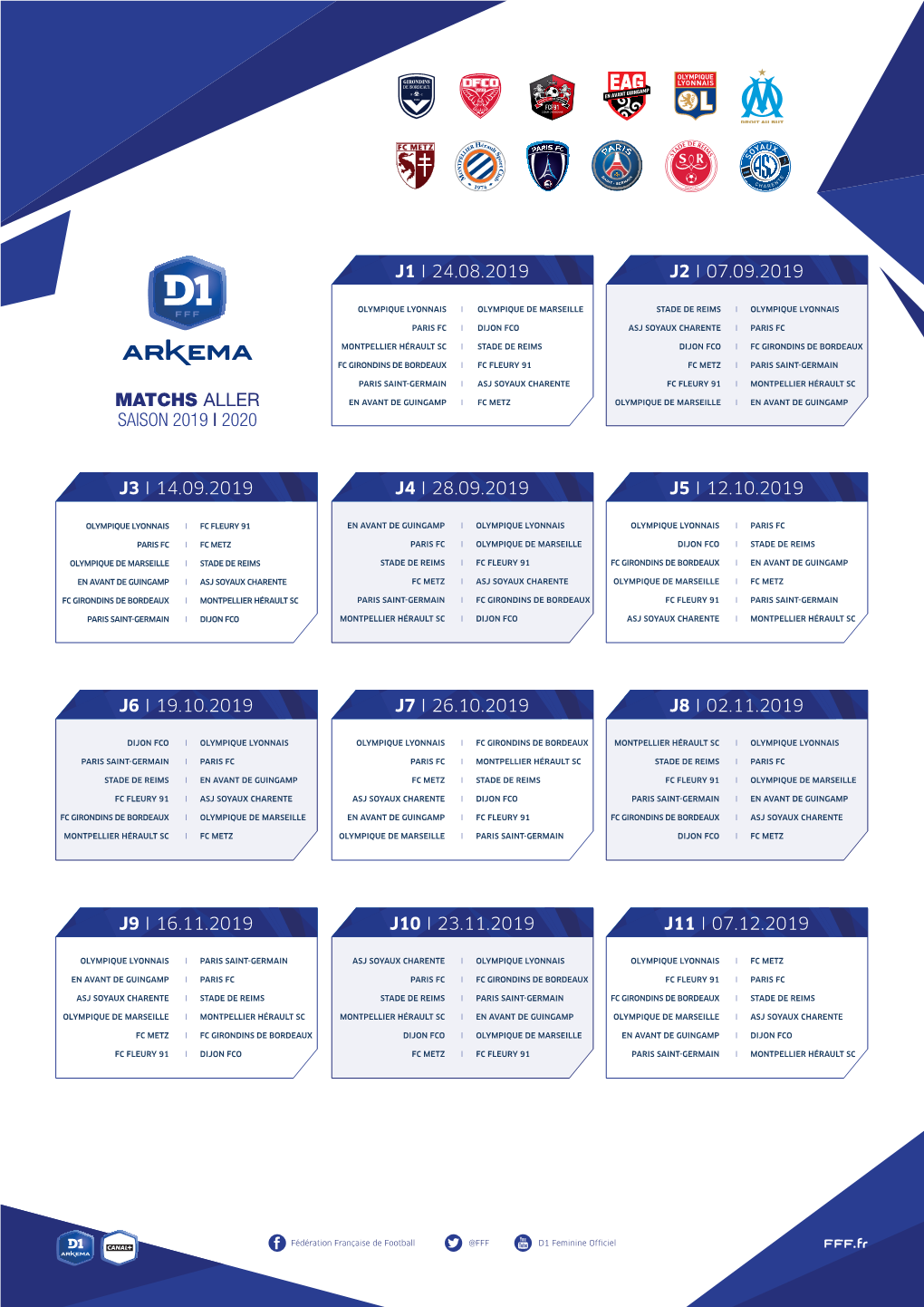 Matchs Aller Saison 2019 I 2020