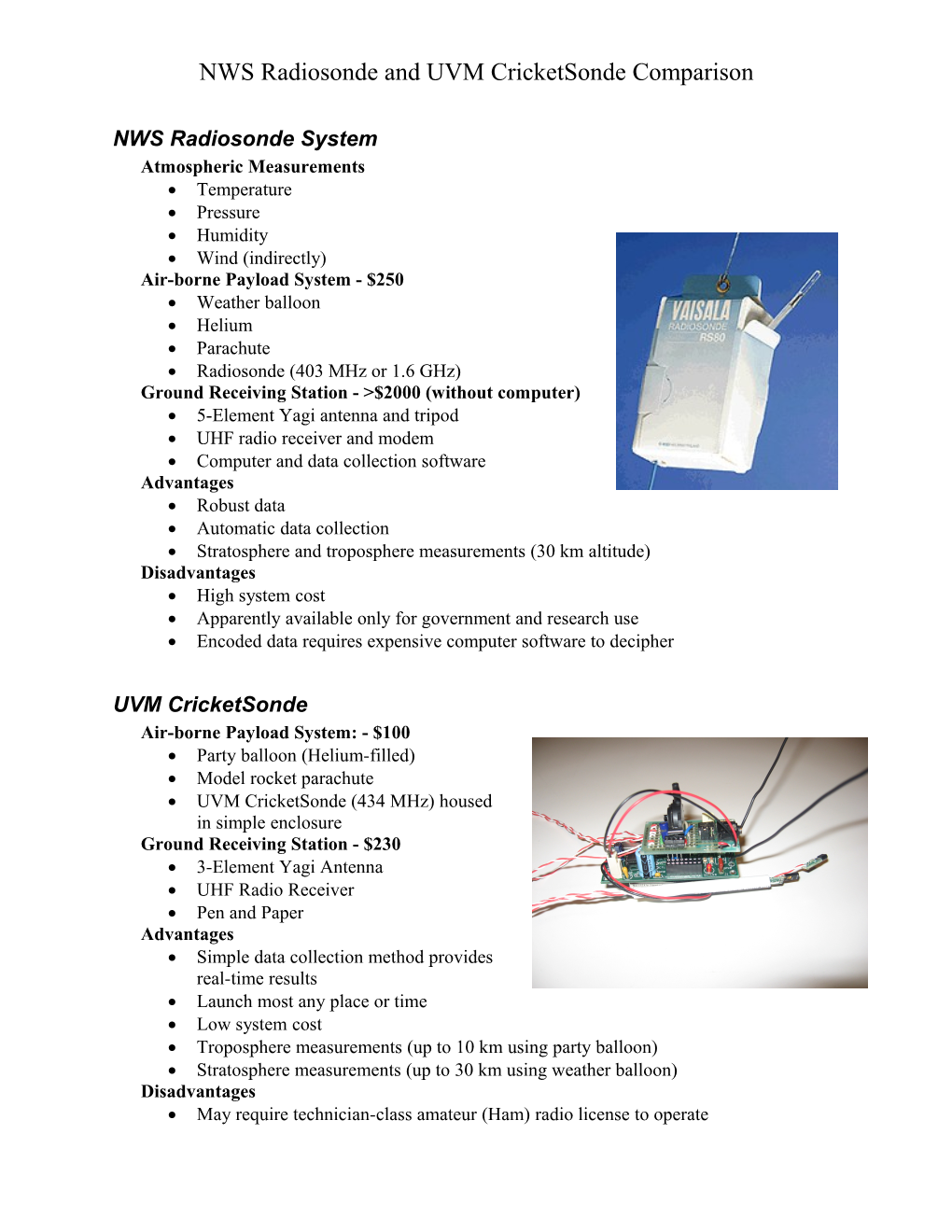 NWS Radiosonde System