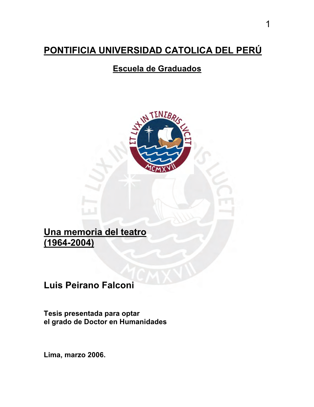 Pontificia Universidad Catolica Del Perú