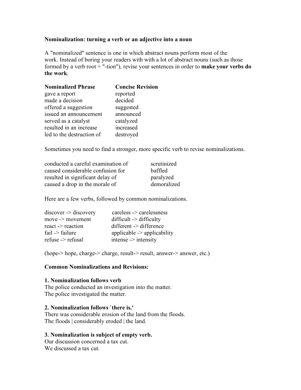 Nominalization: Turning a Verb Or an Adjective Into a Noun