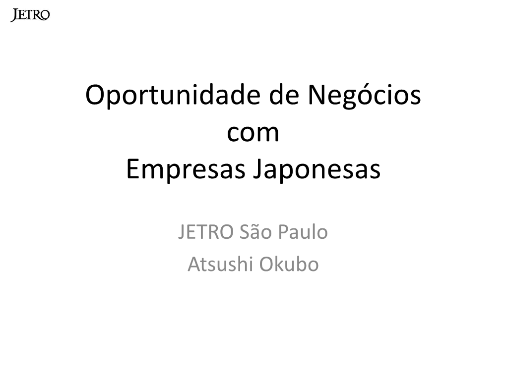 JETRO São Paulo Atsushi Okubo