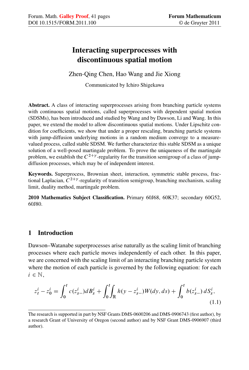 Interacting Superprocesses with Discontinuous Spatial Motion