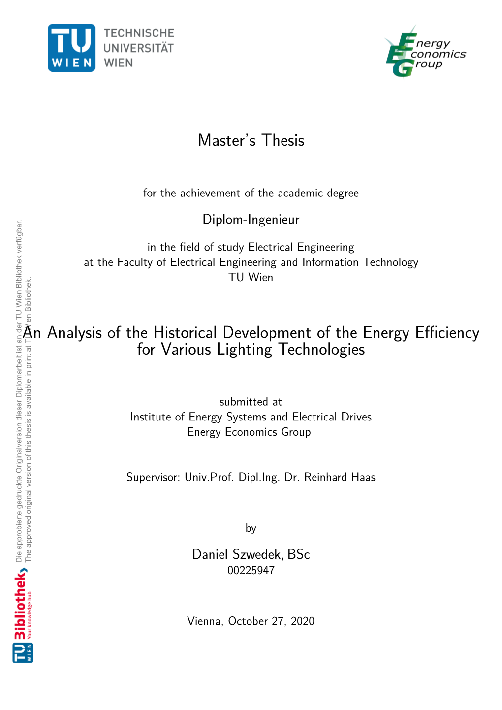 An Analysis of the Historical Development of the Energy