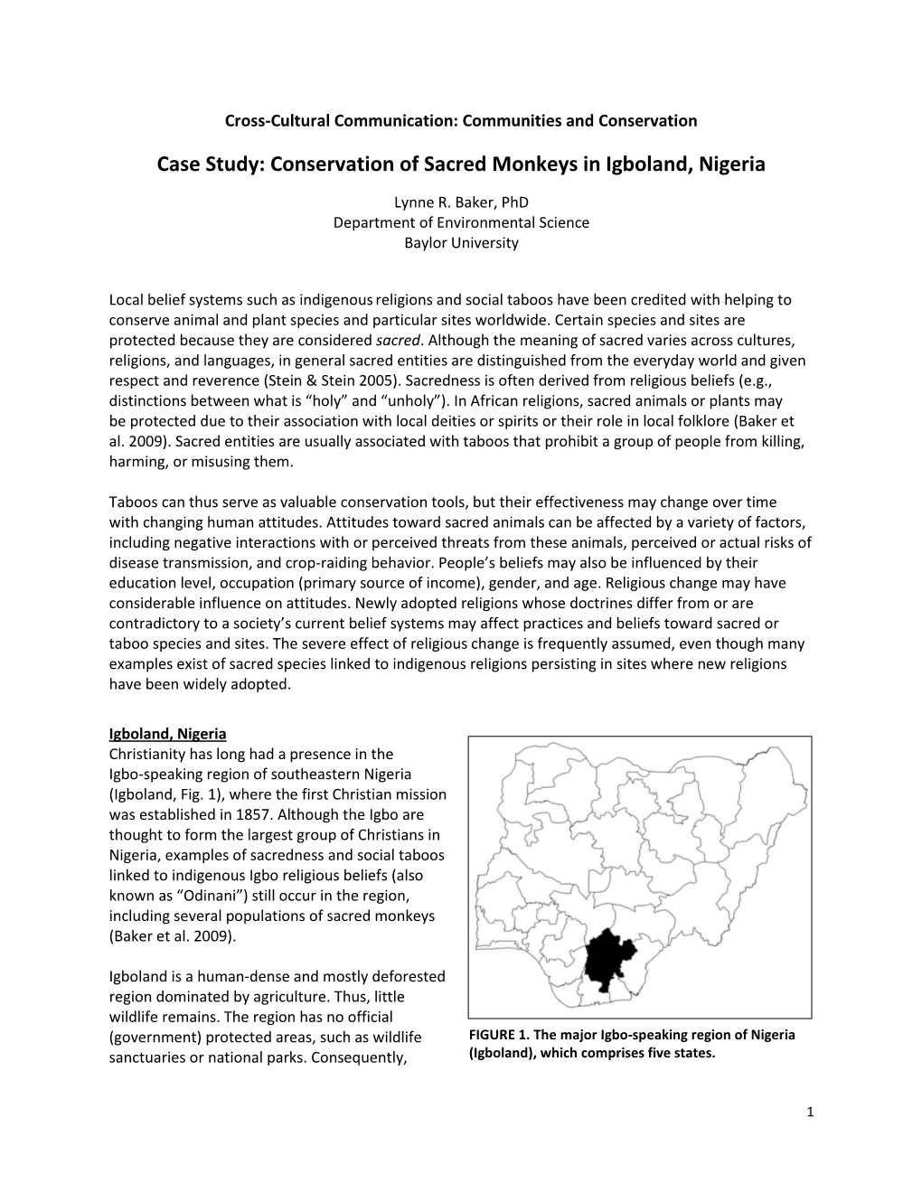 Case Study: Conservation of Sacred Monkeys in Igboland, Nigeria