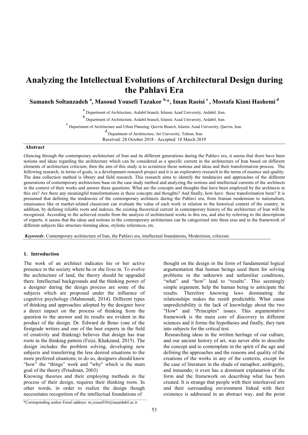 Analyzing the Intellectual Evolutions of Architectural Design During The