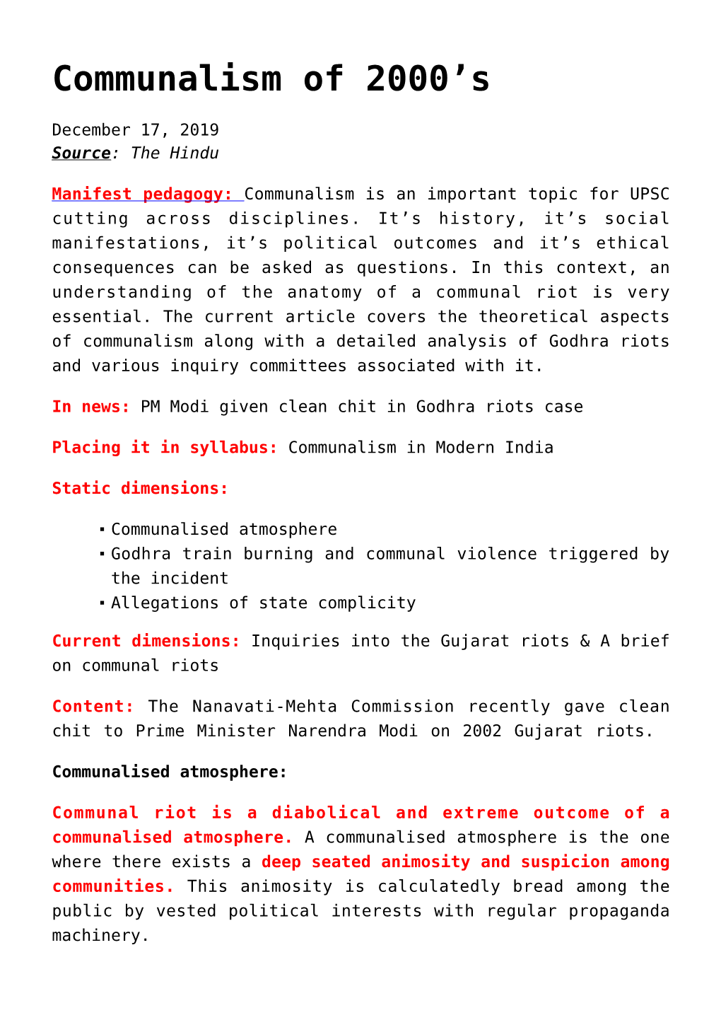 Communalism of 2000’