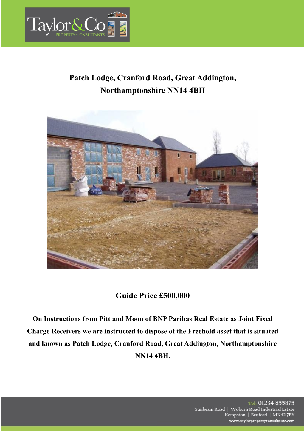 Patch Lodge, Cranford Road, Great Addington, Northamptonshire NN14 4BH