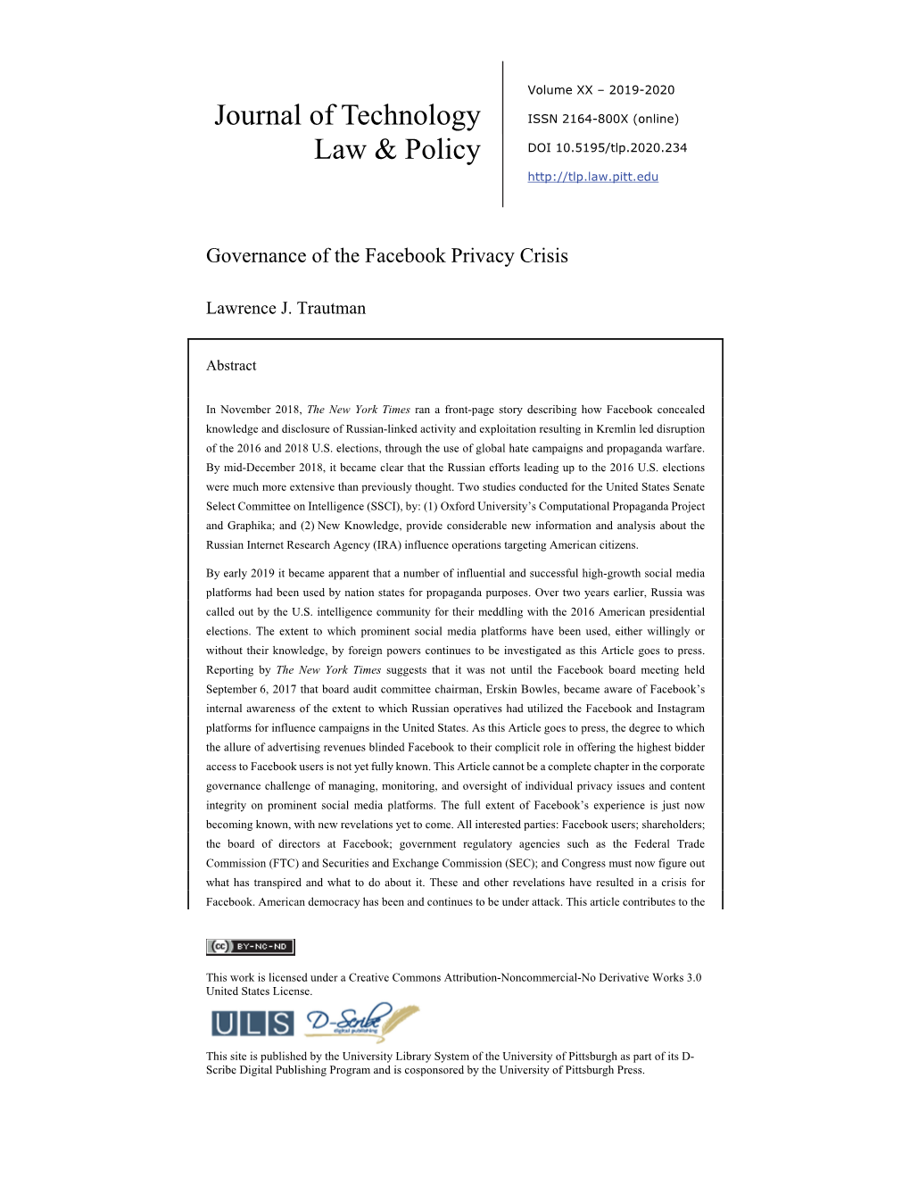 Journal of Technology Law & Policy