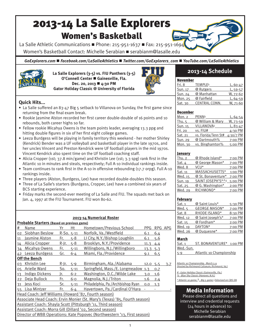 WBB Game Notes.Indd